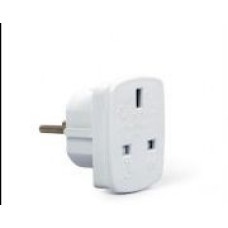 Gembird Adapteris Gembird  AC power adapter, UK socket to EU Schuko plug, 7.5 A White, Travel adapter