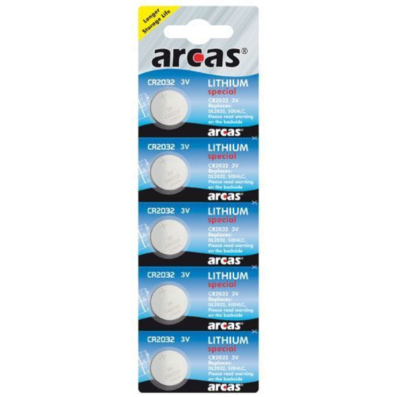 Arcas Cita datorprece Arcas  CR2032, Lithium, 5 pc(s)