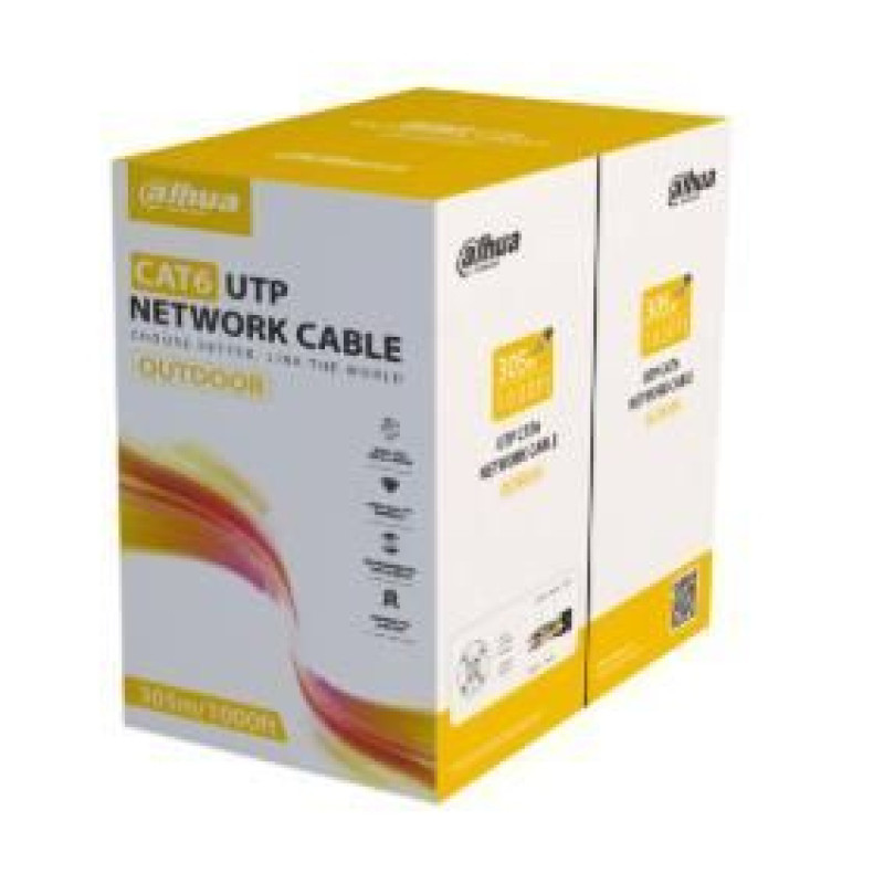 Dahua Nevadāms centrmezgls DAHUA  CABLE CAT6 UTP 305M BLACK/PFM920-6UN