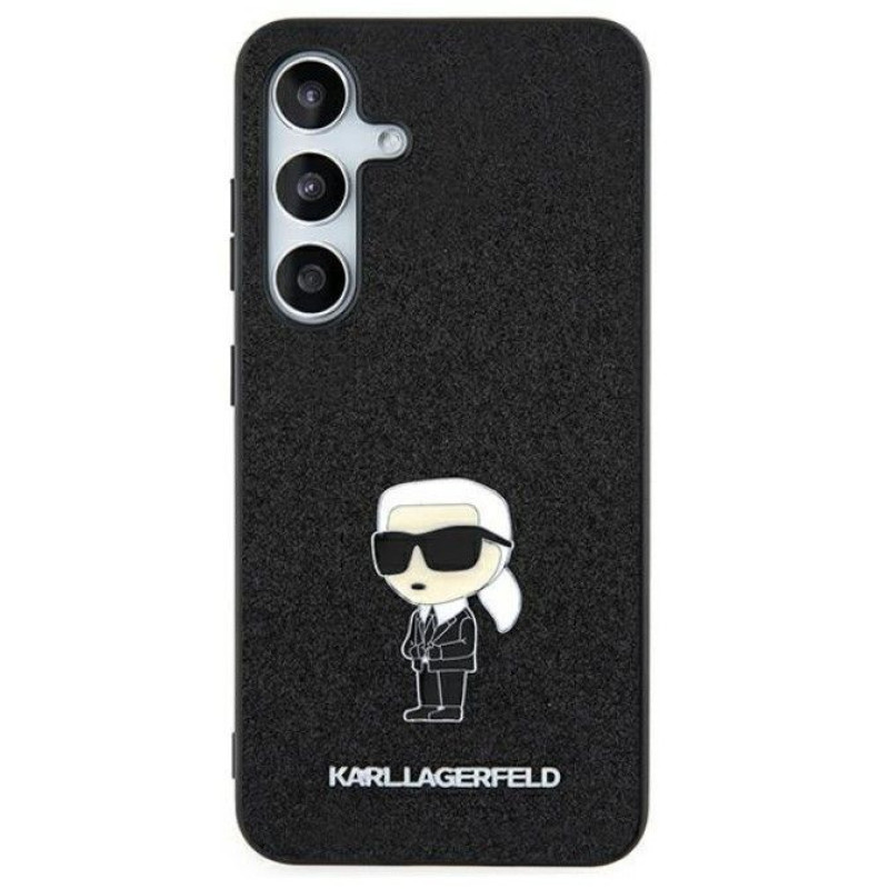 Karl Lagerfeld Aizmugurējais vāciņš Karl Lagerfeld Samsung Galaxy A35 hardcase Fixed Glitter Ikonik Logo Metal Pin Black