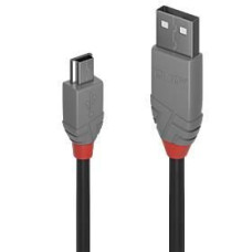 Lindy Kabelis LINDY  CABLE USB2 A TO MINI-B 5M/ANTHRA 36725
