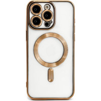 Ilike Aizmugurējais vāciņš iLike Apple iPhone 15 Pro Electroplate TPU Case with MagSafe Transparent Gold