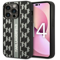 Karl Lagerfeld Aizmugurējais vāciņš Karl Lagerfeld Apple iPhone 14 Pro 6.1 Monogram Stripe Grey