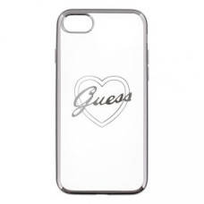 Guess Aizmugurējais vāciņš Guess Apple iPhone 7 / 8 Heart TPU case Silver