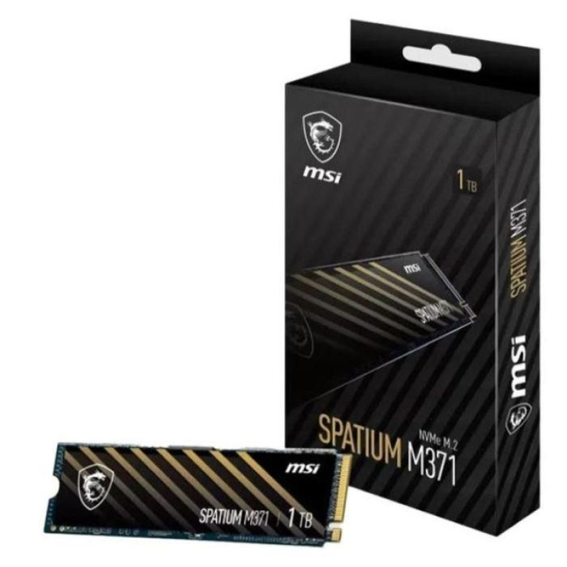 MSI Cietais disks SSD MSI  SSD||SPATIUM M371|1TB|M.2|PCIE|NVMe|3D NAND|Write speed 1700 MBytes/sec|Read speed 2350 MBytes/sec|2.15mm|TBW 210 TB|MTBF 1500000 hours|S78-440L870-P83