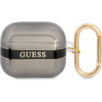 Guess Maciņš austiņām Guess Apple Airpods 3 TPU Printed Stripe Case Black