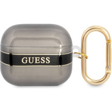 Guess Maciņš austiņām Guess Apple Airpods 3 TPU Printed Stripe Case Black