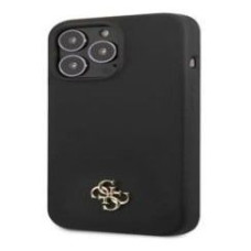 Guess Aizmugurējais vāciņš Guess Apple iPhone 13 Pro Silicone Metal Logo Case Black