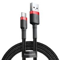Baseus Kabelis Baseus  Baseus Cafule Cable durable nylon cable USB / USB-C QC3.0 3A 1M black-red (CATKLF-B91)