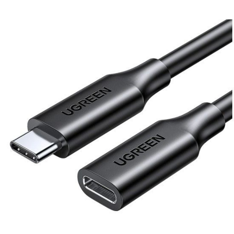 Ugreen Parveidotājs Ugreen  cable extension adapter USB C (male) - USB C (female) 100W 10Gb/s 1m Black