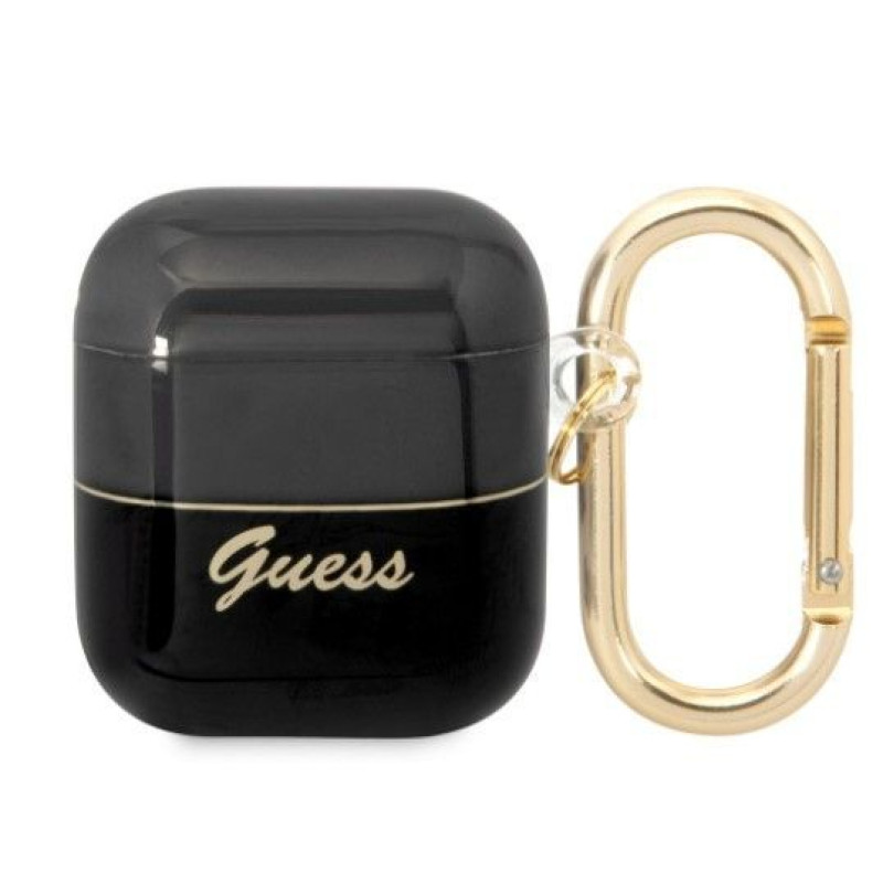 Guess Maciņš austiņām Guess Apple AirPods 1/2 Translucent Case Black