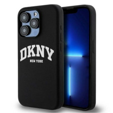 Dkny Aizmugurējais vāciņš DKNY Apple iPhone 14 Pro 6.1 hardcase Liquid Silicone White Printed Logo MagSafe Black