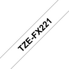 Brother Aksesuāri un izejmateriāli Brother  TZe-FX221 Flexible ID Laminated Tape Black on White, TZe, 0.9 cm, 8 m