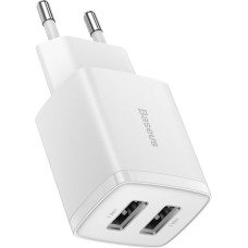 Baseus Adapteris Baseus  Baseus Compact charger 2x USB 10.5W white (CCXJ010202)