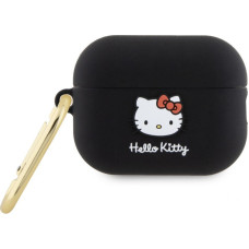 Hello Kitty Maciņš austiņām Hello Kitty Apple Airpods Pro 2 cover Silicone 3D Kitty Head Black