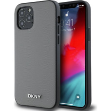 Dkny Aizmugurējais vāciņš DKNY Apple DKNY PU Leather Silver Metal Logo Magsafe Case for iPhone 12/12 Pro Grey