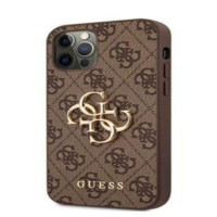 Guess Aizmugurējais vāciņš Guess Apple Metal Logo Case for iPhone 12/12 Pro Brown