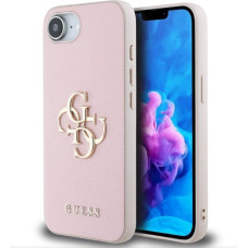 Guess Aizmugurējais vāciņš Guess Apple PU Grained 4G Metal Logo Case for iPhone SE4 Pink