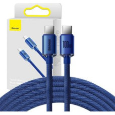 Baseus Kabelis Baseus  Baseus Crystal Shine cable USB-C to USB-C, 100W, 1.2m (blue)