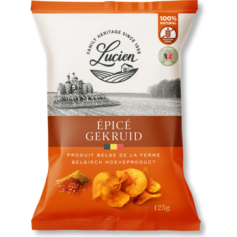 Lucien Classic kartupeļu čipsi, pikantie 125g
