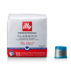 ILLY Iperespresso Lungo vidēji grauzdēta kafija kapsulās 18 gab.