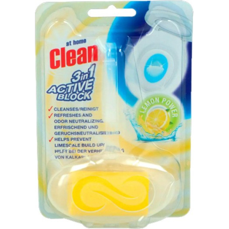 AT HOME Active tualetes skalošanas bloks ar citronu smaržu 40g