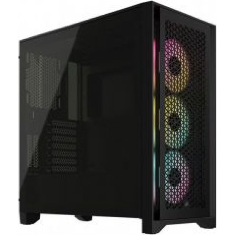 Corsair Datoru korpusi Corsair  Tempered Glass PC Case iCUE 4000D RGB AIRFLOW Side window, Black,  Mid-Tower, Power supply included No