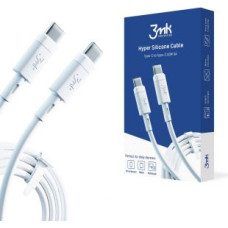 3MK Kabelis 3MK Universal Hyper Silicone Cable Type-C to Type-C 60W 3A White
