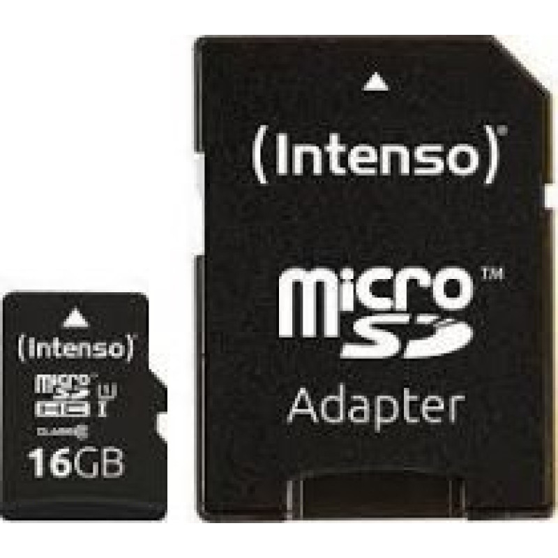 Intenso Cita datorprece Intenso  MEMORY MICRO SDHC 16GB UHS-I/W/ADAPTER 3423470