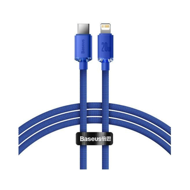 Baseus Kabelis Baseus  Crystal Shine Series cable USB cable for fast charging and data transfer USB Type C - Lightning 20W 1.2m Blue