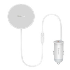 Baseus Auto turētājs Baseus  Wireless car charger with MagSafe 15W holder for air vent + USB Type C 25W White