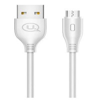 Usams Kabelis USAMS  US-SJ268 U18 Flexi PVC Universal Micro USB to USB Data&Fast 2A Charger Round Plug Cable White