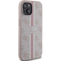 Guess Aizmugurējais vāciņš Guess Apple iPhone 15 Case Cover 4G Printed Stripes Pink