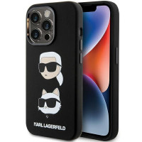 Karl Lagerfeld Aizmugurējais vāciņš Karl Lagerfeld Apple Karl Lagerfeld Silicone Karl&Choupette Head case for iPhone 15 Pro - black