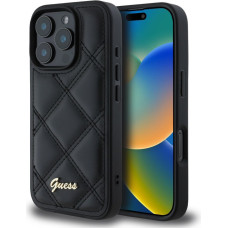 Guess Aizmugurējais vāciņš Guess - Guess PU Leather Quilted Case for iPhone 16 Pro Max Black