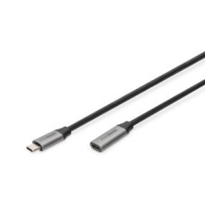Digitus Kabelis Digitus  USB-C/M to USB-C/F Extension Cable 	DB-300230-010-S USB-C jack, USB C, plug, Black, 1 m