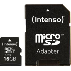 Intenso Cita datorprece Intenso  MEMORY MICRO SDHC 16GB C10/W/ADAPTER 3433470