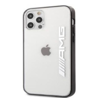 AMG Aizmugurējais vāciņš AMG Apple iPhone 12/12 Pro 6.1' Mettalic Black Edges Case Transparent