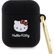 Hello Kitty Maciņš austiņām Hello Kitty - Liquid Silicone 3D Kitty Head Logo Case for AirPods 1/2 Black