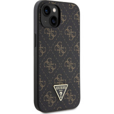 Guess Aizmugurējais vāciņš Guess Apple iPhone 15 4G Triangle Metal Logo Black