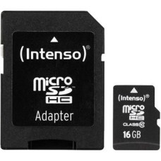 Intenso Cita datorprece Intenso  MEMORY MICRO SDHC 16GB C10/W/ADAPTER 3413470