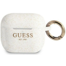 Guess Maciņš austiņām Guess Apple AirPods 3 cover Silicone Glitter White