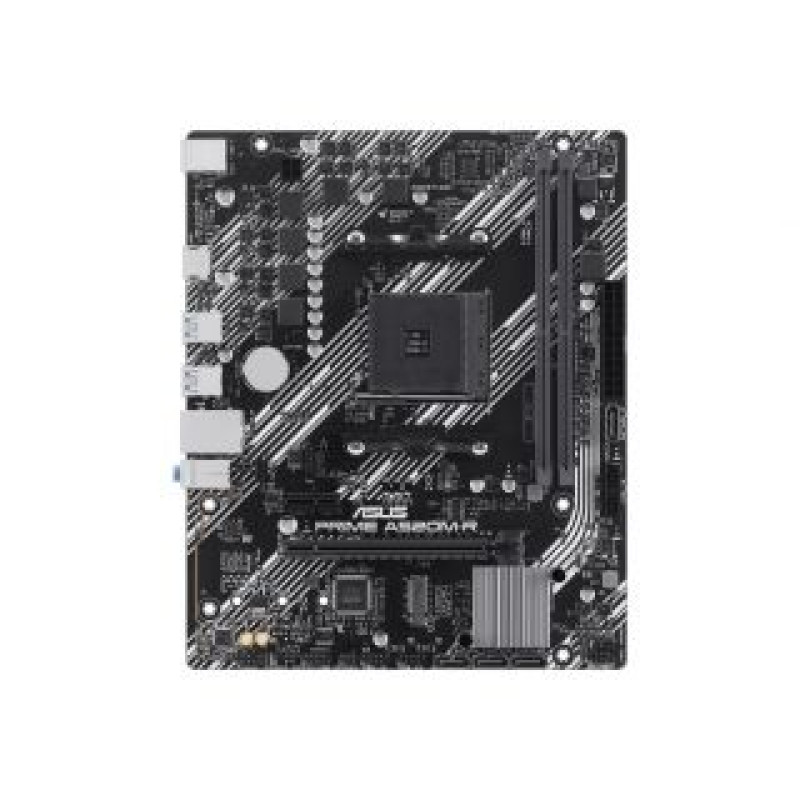 Asus Pamatplate Intel procesorsiem Asus  PRIME A520M-R | Processor family AMD A520 | Processor socket 1 x Socket AM4 | 2 DIMM slots - DDR4, ECC, unbuffered | Supported hard disk drive interfaces SATA-600 (RAID), 1 x M.2 | Number of SATA connectors 4