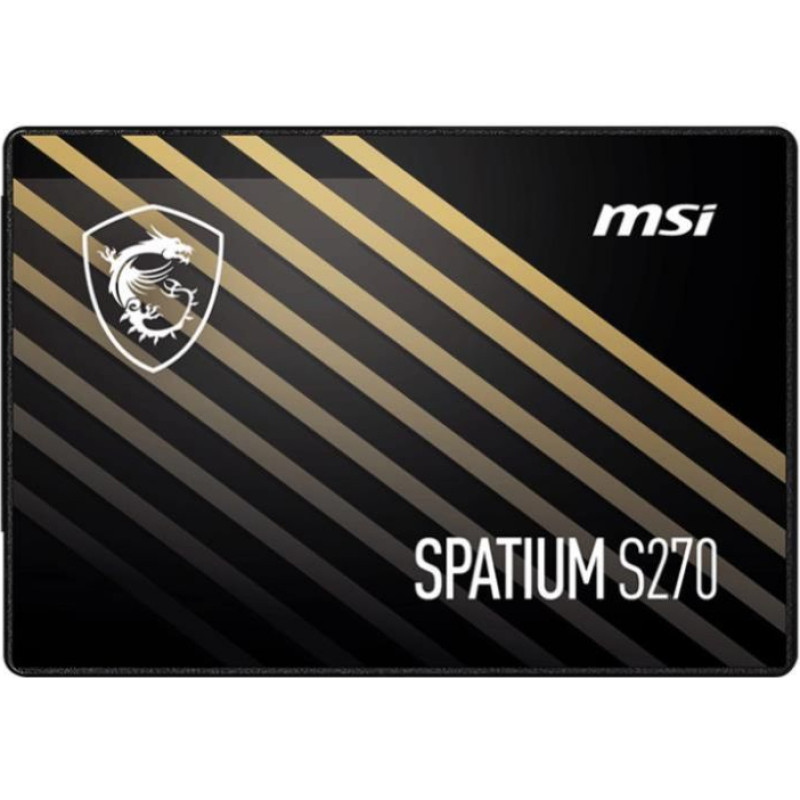MSI Cietais disks SSD MSI  SSD||SPATIUM S270|960GB|SATA|3D NAND|Write speed 450 MBytes/sec|Read speed 500 MBytes/sec|2,5