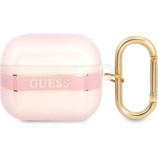 Guess Maciņš austiņām Guess Apple Airpods 3 TPU Printed Stripe Case Pink