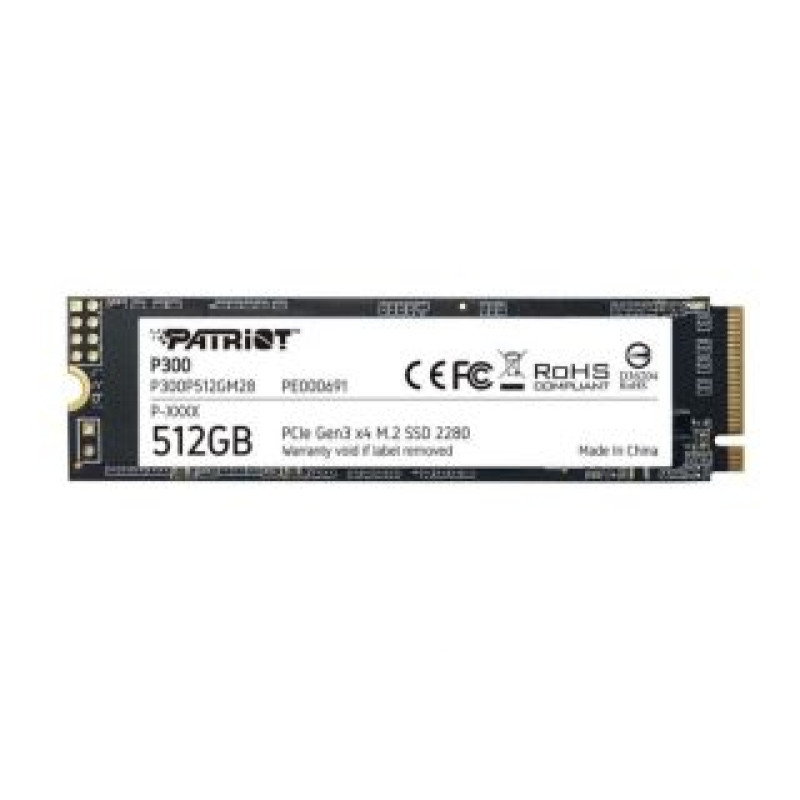 Patriot Cietais disks SSD Patriot  SSD||P300|512GB|M.2|PCIE|NVMe|3D NAND|Write speed 1200 MBytes/sec|Read speed 1700 MBytes/sec|3.8mm|TBW 240 TB|P300P512GM28