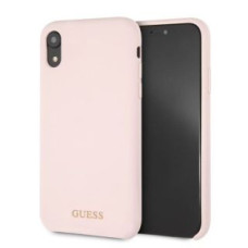 Guess Aizmugurējais vāciņš Guess Apple iPhone XR Silicone Gold Logo Light Pink