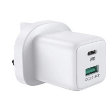 Joyroom Adapteris Joyroom  USB Type C / USB wall charger 30W Power Delivery Quick Charge 4.5A (UK plug) White