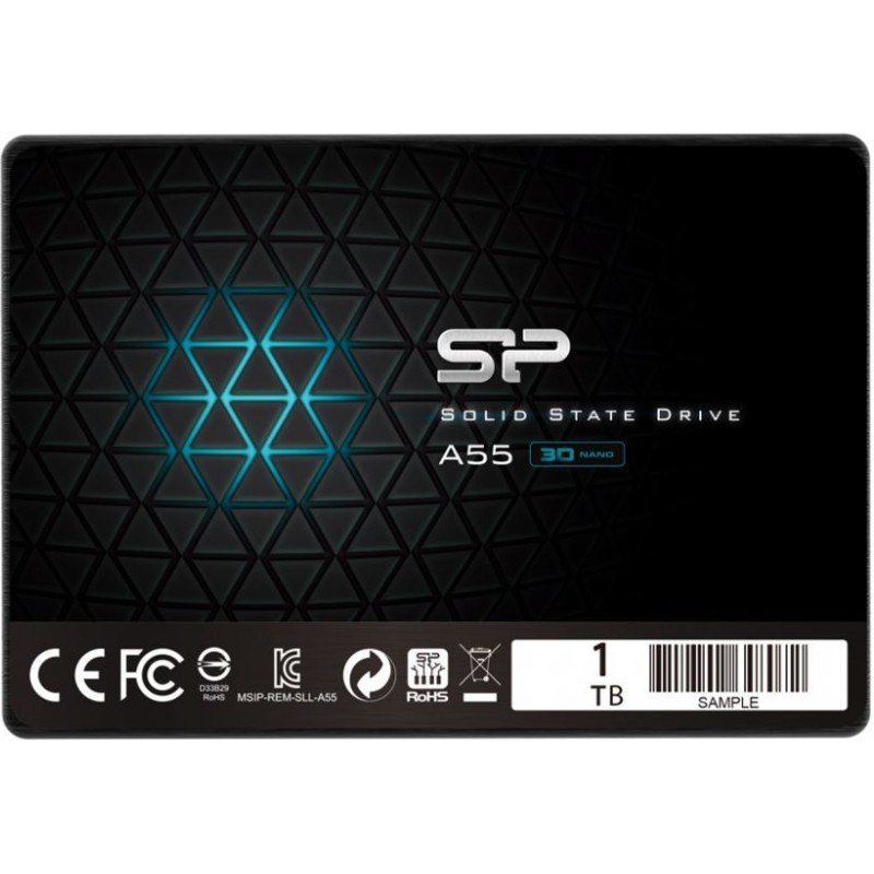 Silicon Power Cietais disks SSD Silicon power  A55 1000 GB, SSD interface SATA, Write speed 530 MB/s, Read speed 560 MB/s