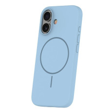 Ilike Aizmugurējais vāciņš iLike Apple iPhone 16 Soft Touch Silicone case With Magnetic Light Blue